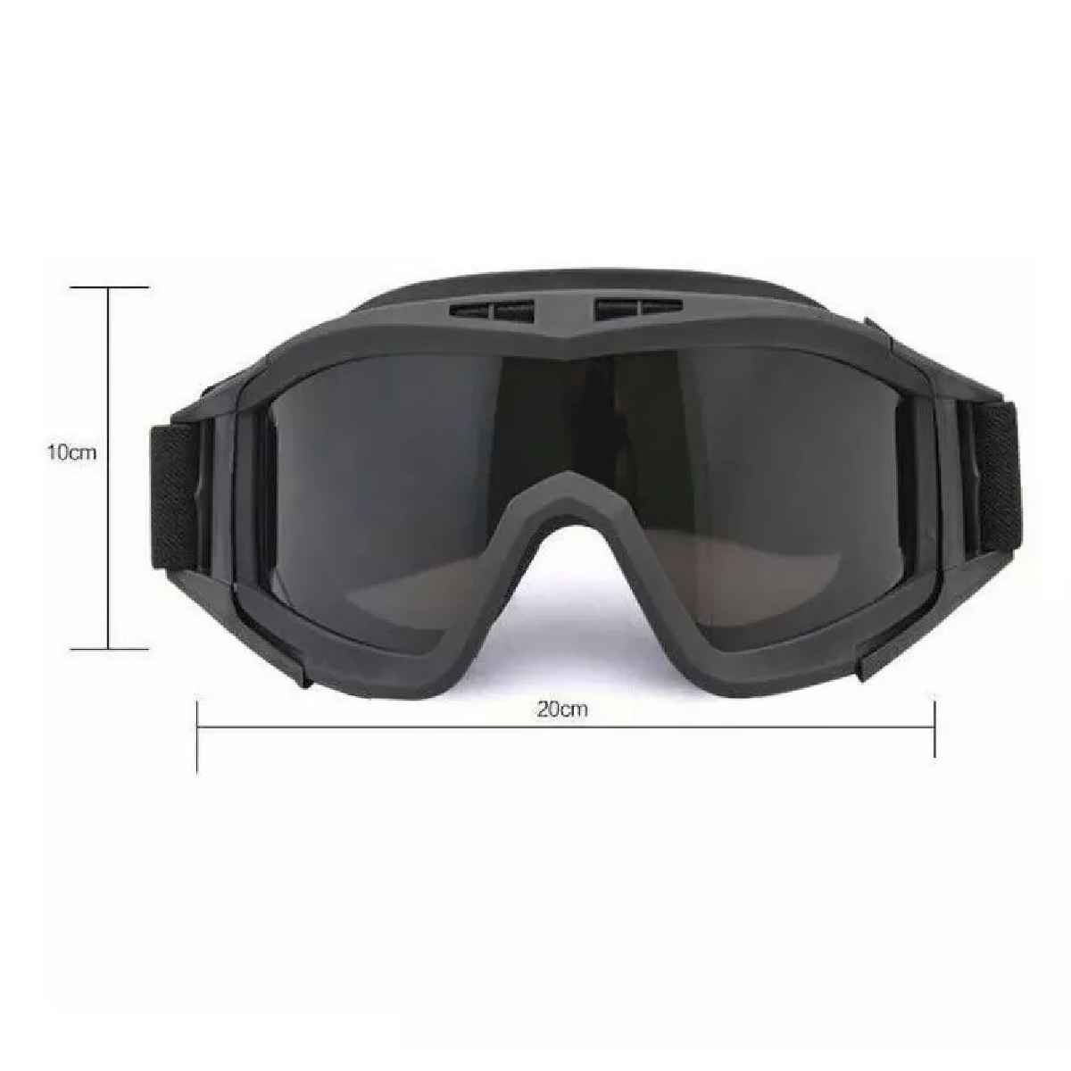 Googles Tácticos De Protección Moto 3 Micas Intercambiables Negro