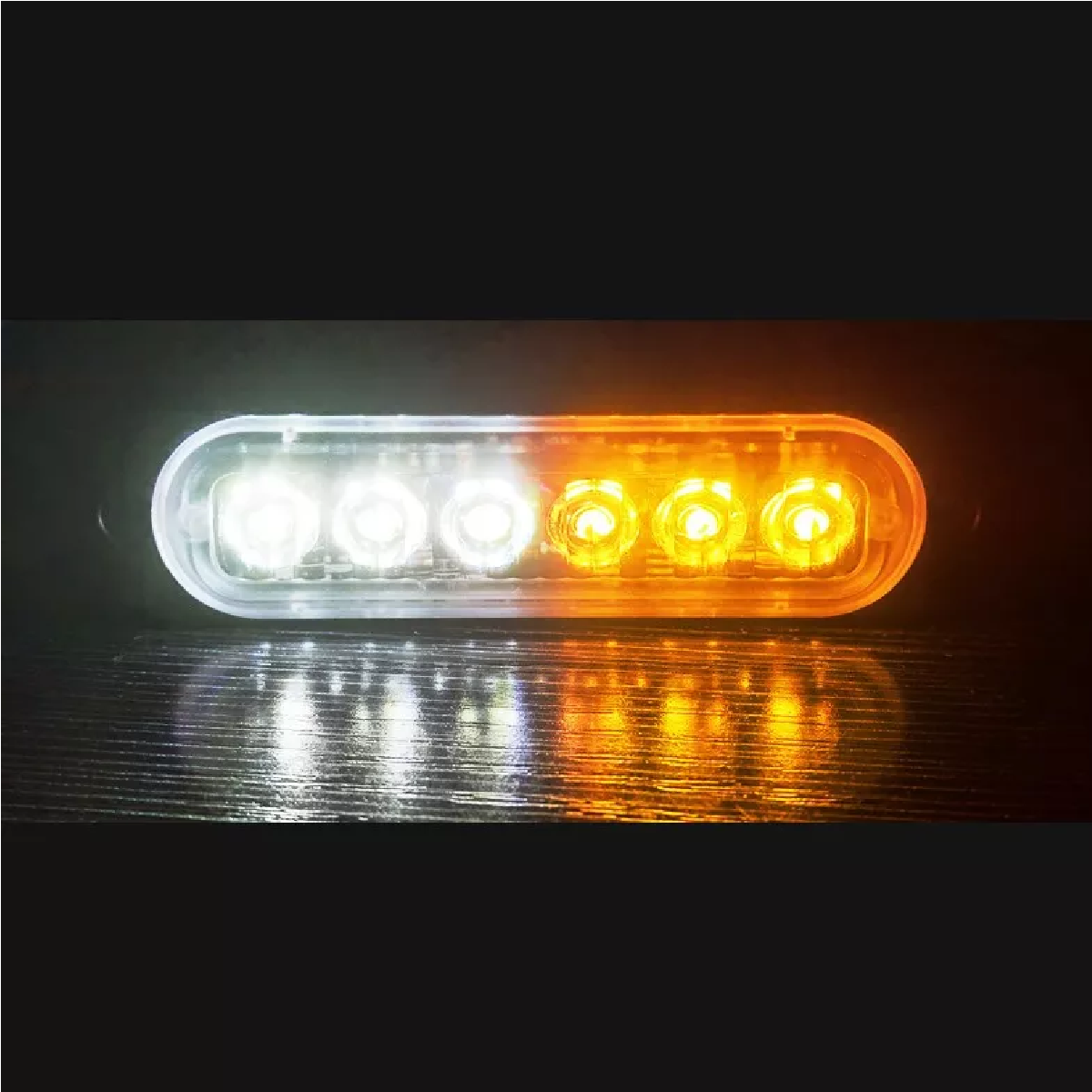  Set Lateral Faro Led Barra Estrobo Patrulla 16 Función Moto Blanco + Amarillo