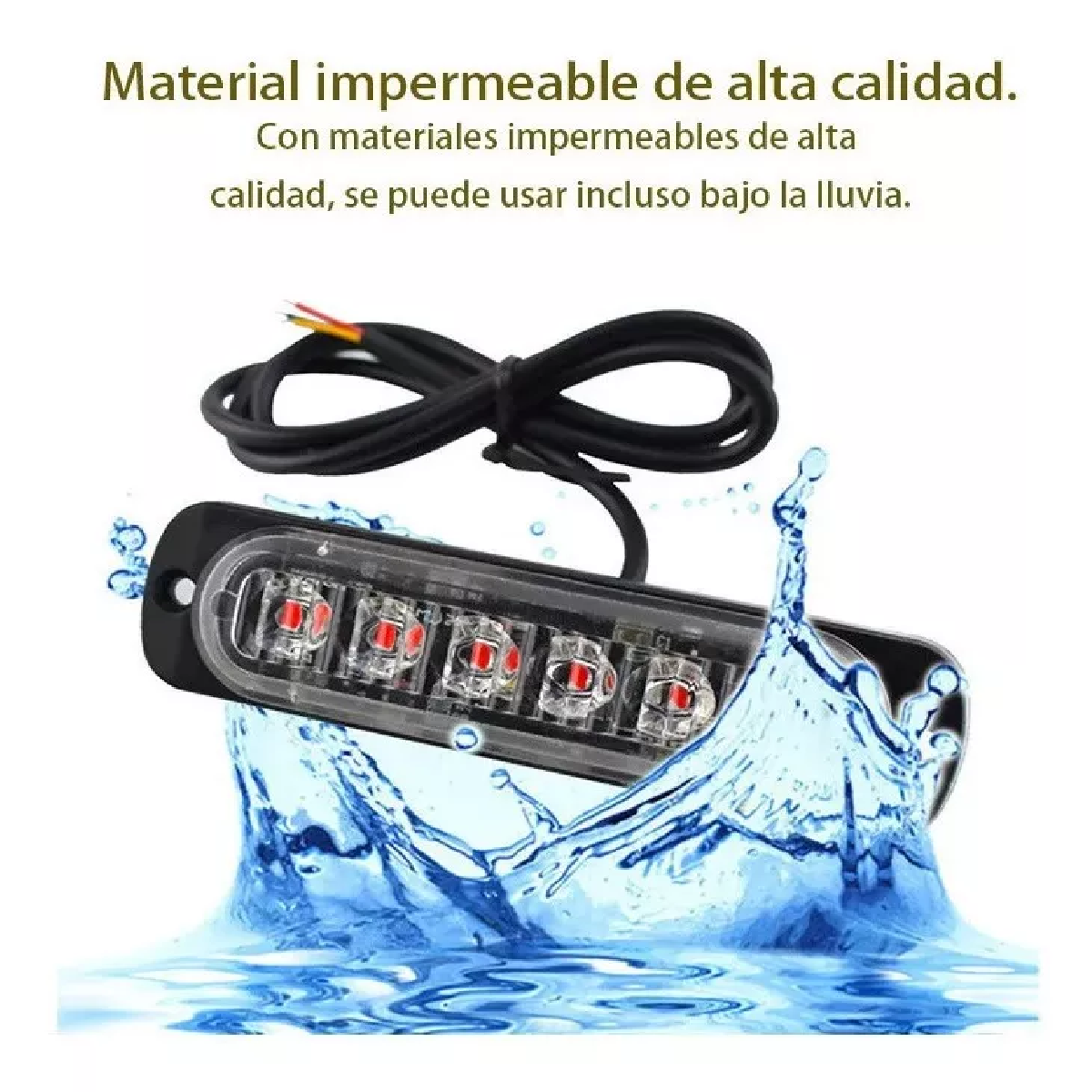  Set Lateral Faro Led Barra Estrobo Patrulla 16 Función Moto Blanco + Amarillo