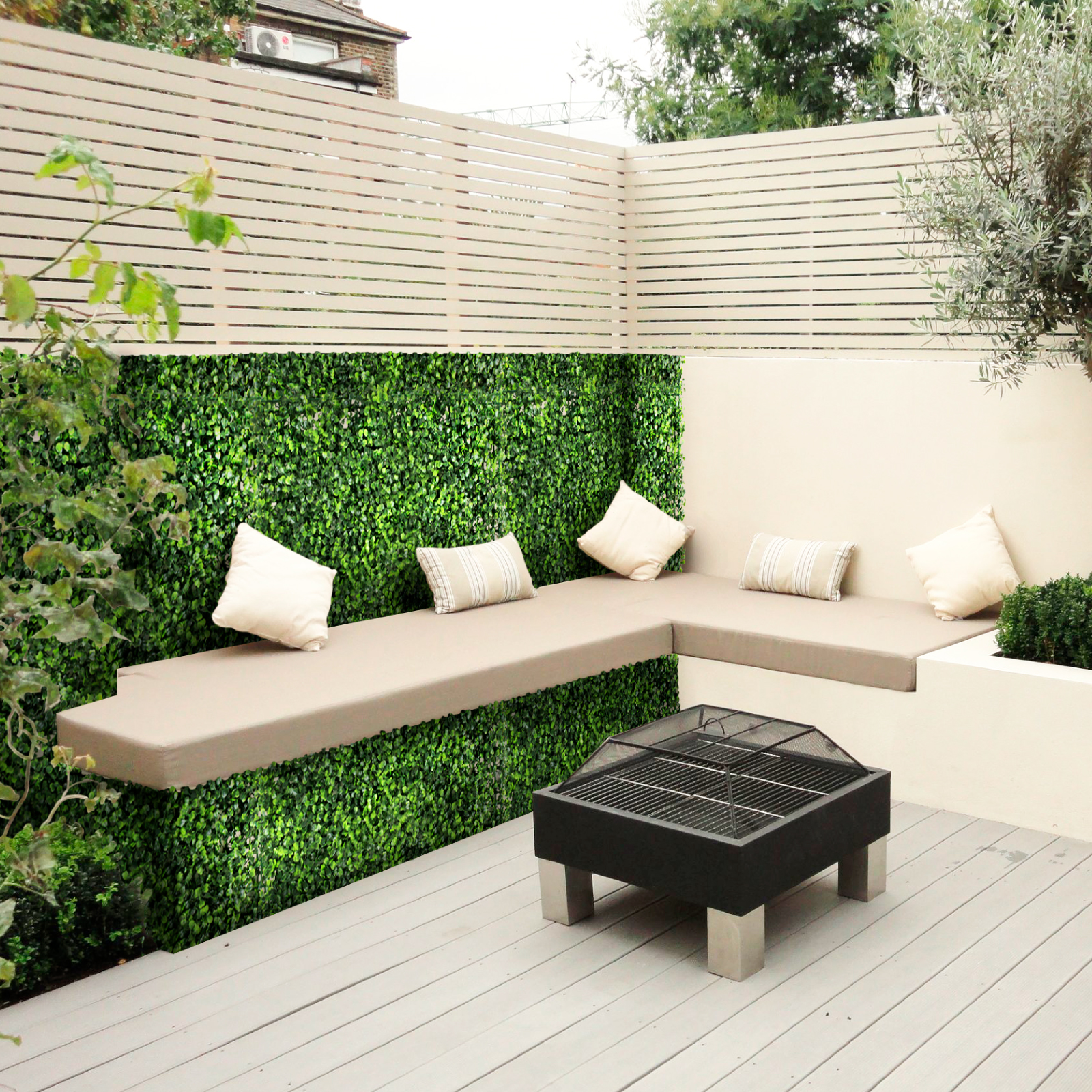 Follaje Artificial Onof 20 pz Muro Verde Sintético 60x40cm para Casa Hogar Jardín 