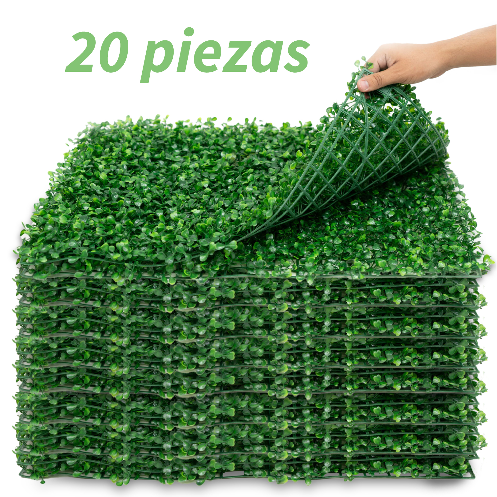 Follaje Artificial Onof 20 pz Muro Verde Sintético 60x40cm para Casa Hogar Jardín 