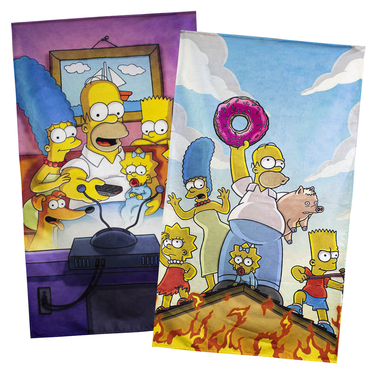 Toalla De Baño Los Simpson Familia Microfibra Set 2 Piezas
