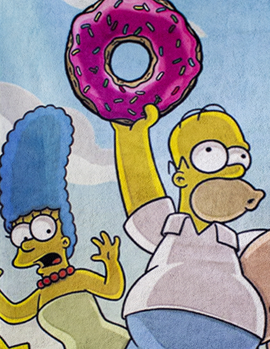 Toalla De Baño Los Simpson Familia Microfibra Set 2 Piezas