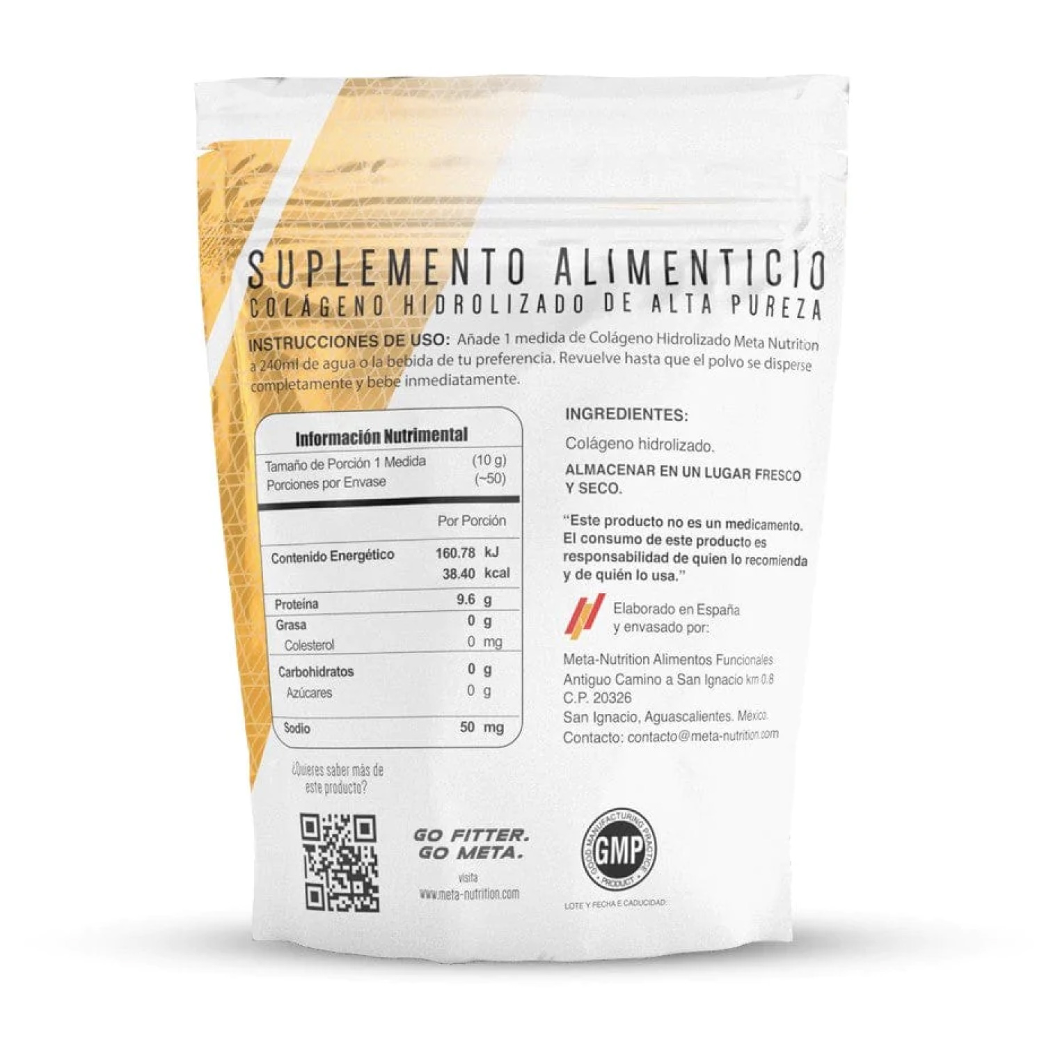 Colageno Hidrolizado Meta Nutrition 500g 50 Serv.