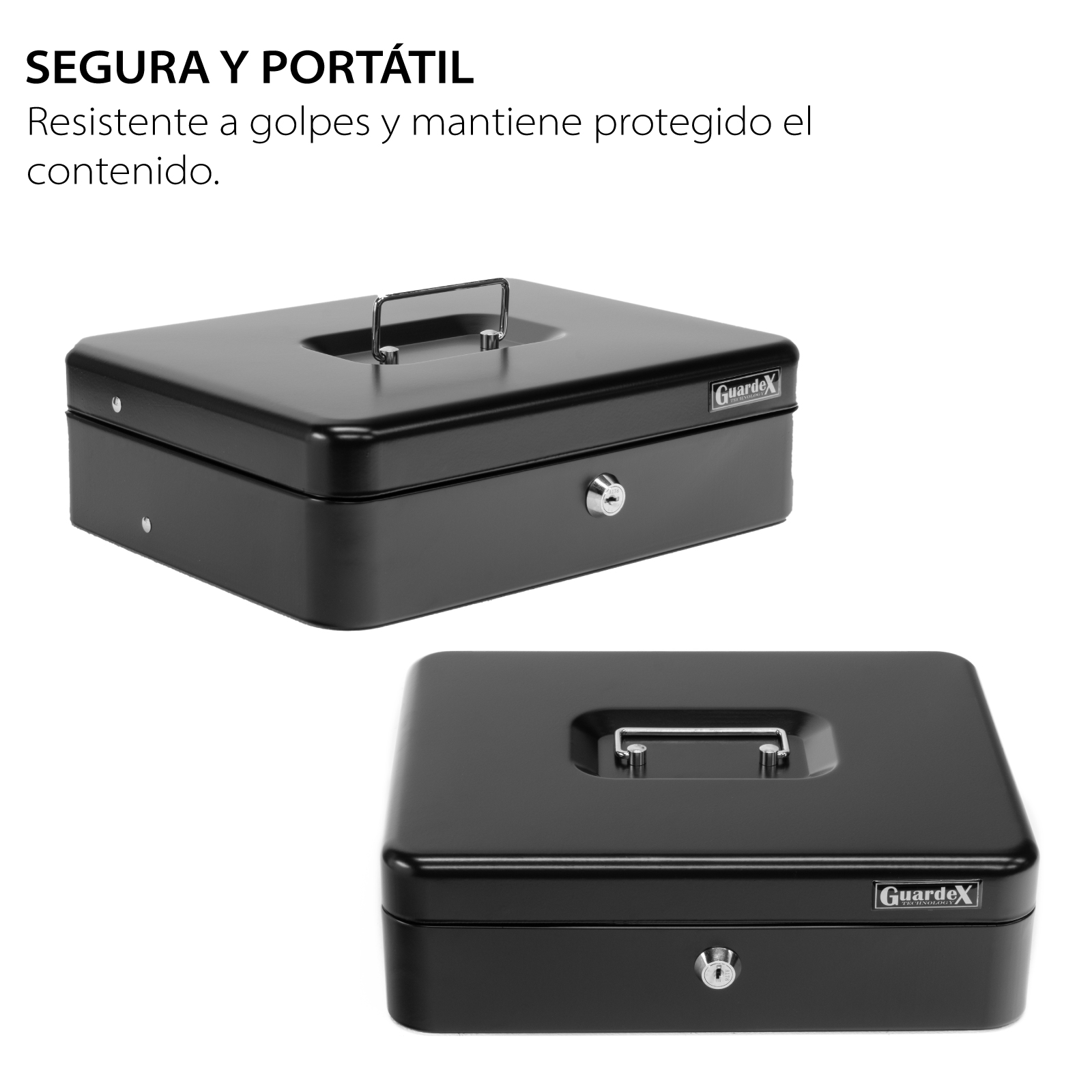 Caja de Seguridad para Dinero Guardex con 4 Bandejas para Billetes + 5 Depósitos para Monedas 