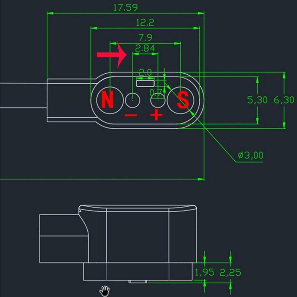 Cargador Magnético Para Smart Watch Reloj Inteligente 2 Pines 2,84 Mm..