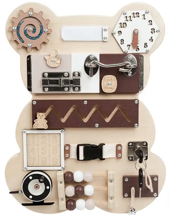 Tablero Sensorial Para Niños Pequeños Montessori Oso