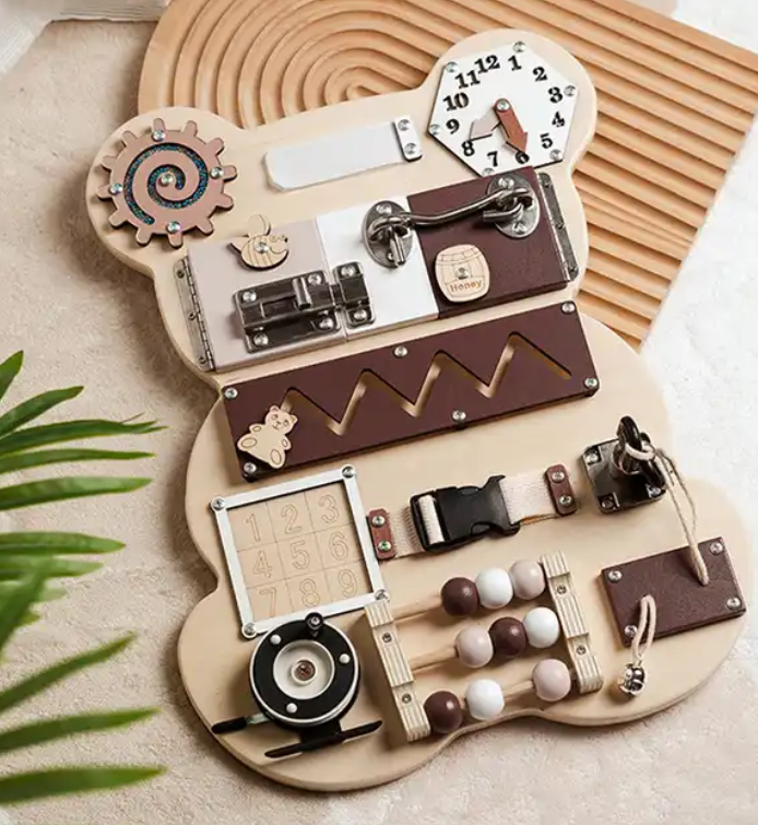 Tablero Sensorial Para Niños Pequeños Montessori Oso