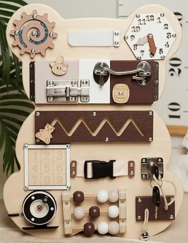 Tablero Sensorial Para Niños Pequeños Montessori Oso