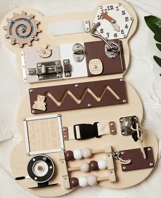 Tablero Sensorial Para Niños Pequeños Montessori Oso