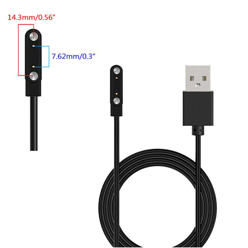 Cargador Magnético Para Smart Watch Reloj Inteligente 2 Pines 7,62 Mm.