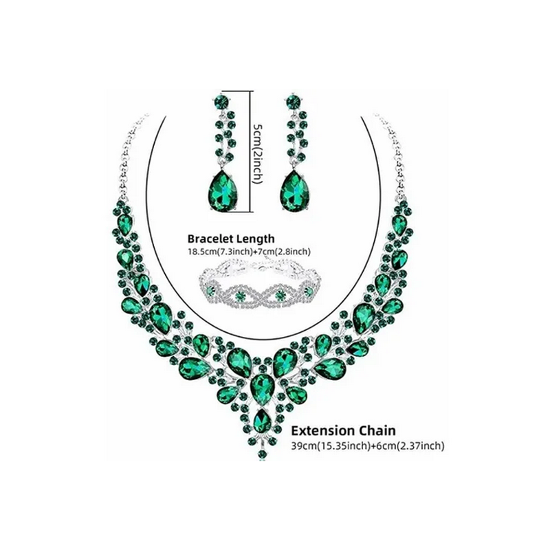 Conjunto De Joyas Para Mujer Collar Y Aretes Y Pulsera