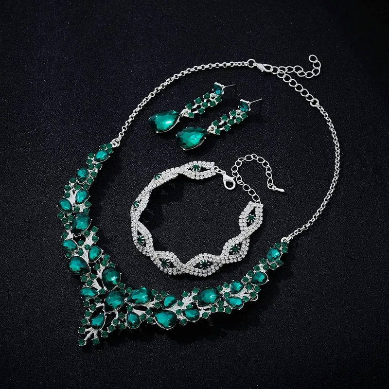 Conjunto De Joyas Para Mujer Collar Y Aretes Y Pulsera