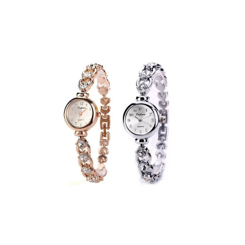 Reloj Pulsera Elegante Con Vidriantes Para Mujer