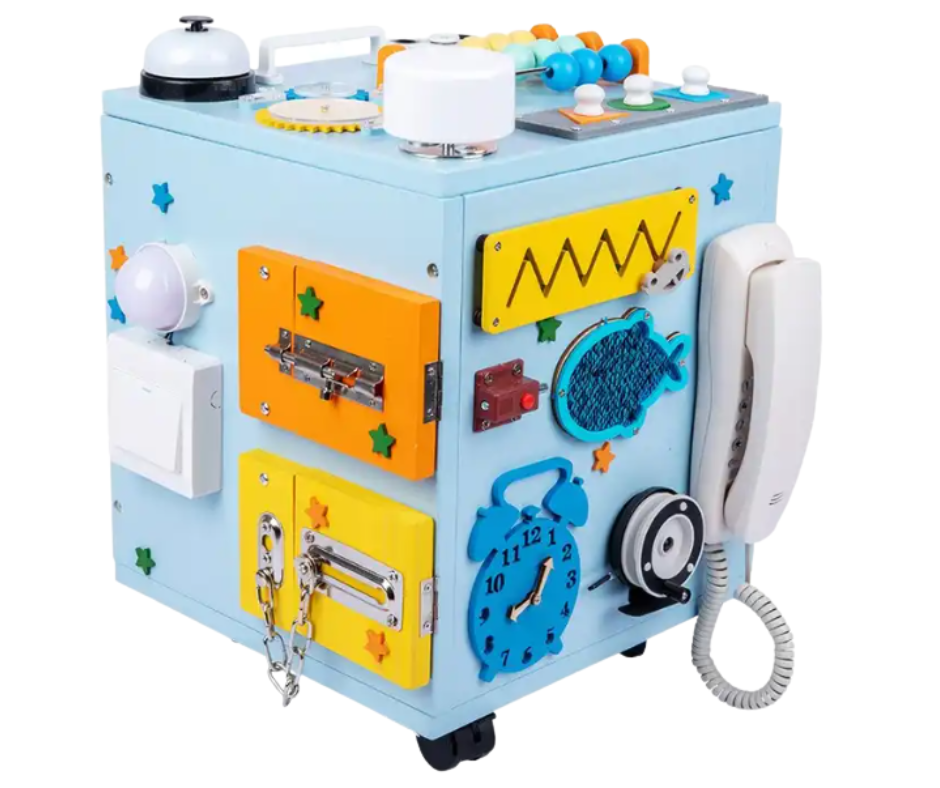 Caja Sensorial Montessori Con Ruedas, Juegute Para Niños