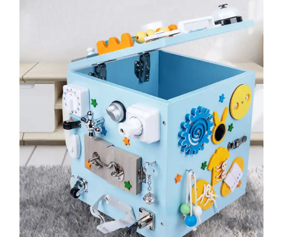 Caja Sensorial Montessori Con Ruedas, Juegute Para Niños