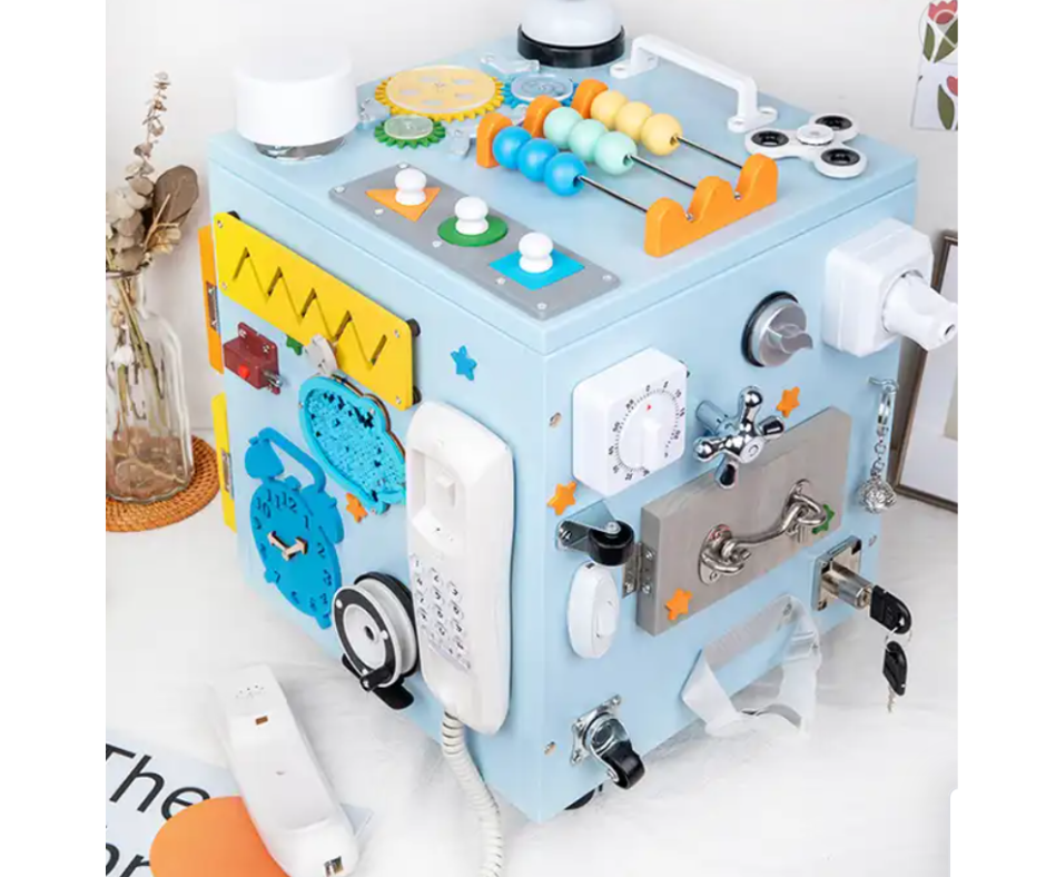 Caja Sensorial Montessori Con Ruedas, Juegute Para Niños