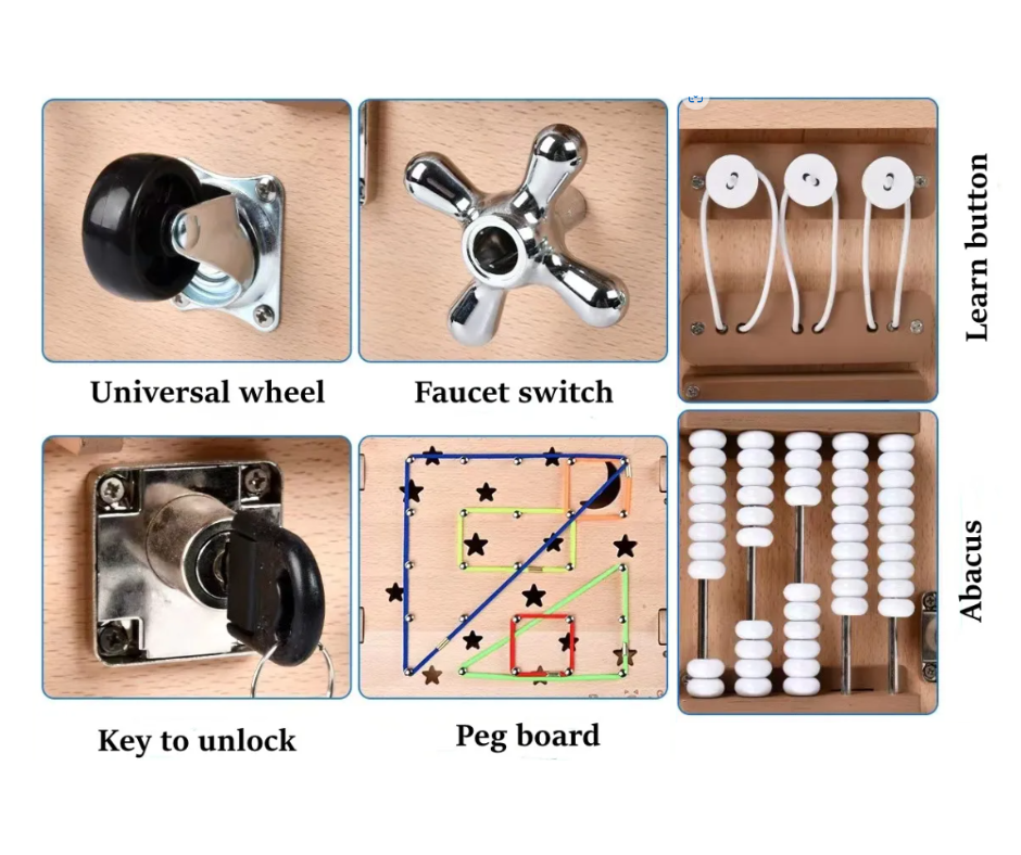 Caja Sensorial Montessori Con Ruedas, Juegute Para Niños