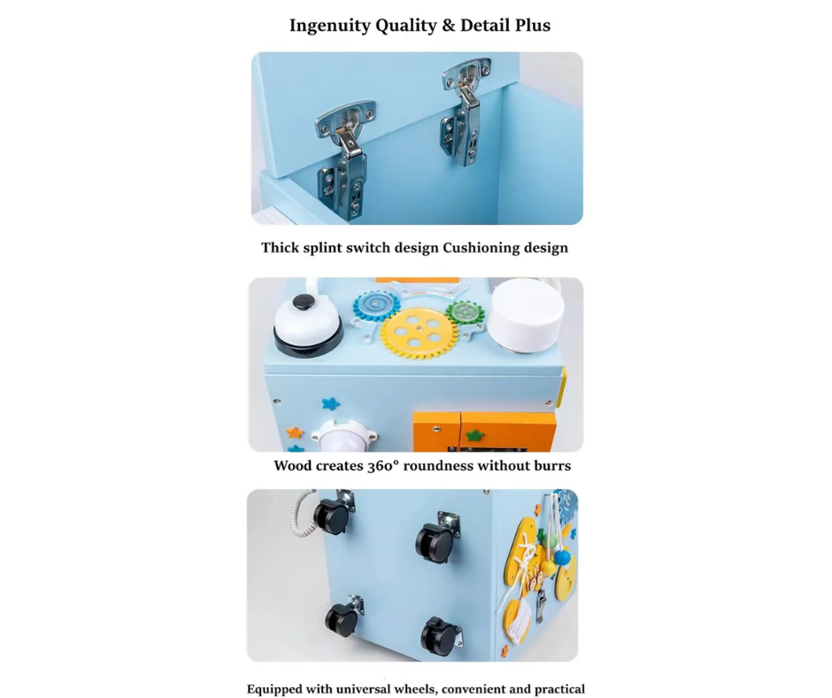 Caja Sensorial Montessori Con Ruedas, Juegute Para Niños