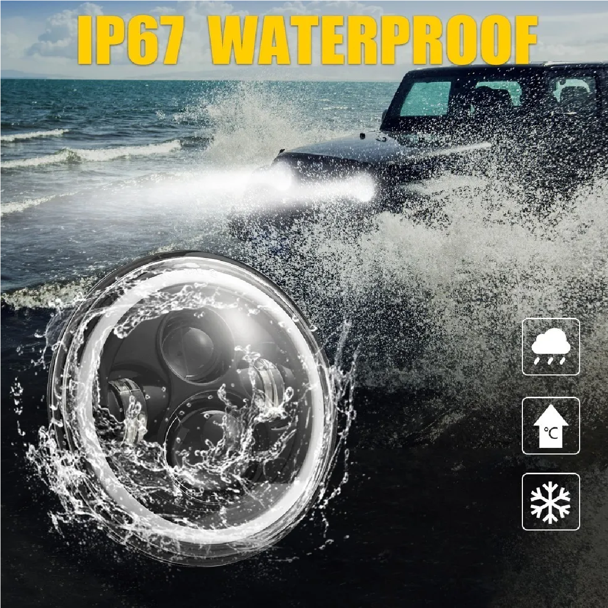 Faro Universal Motocicle 7 Pulgadas Para Harley Honda Yamaha