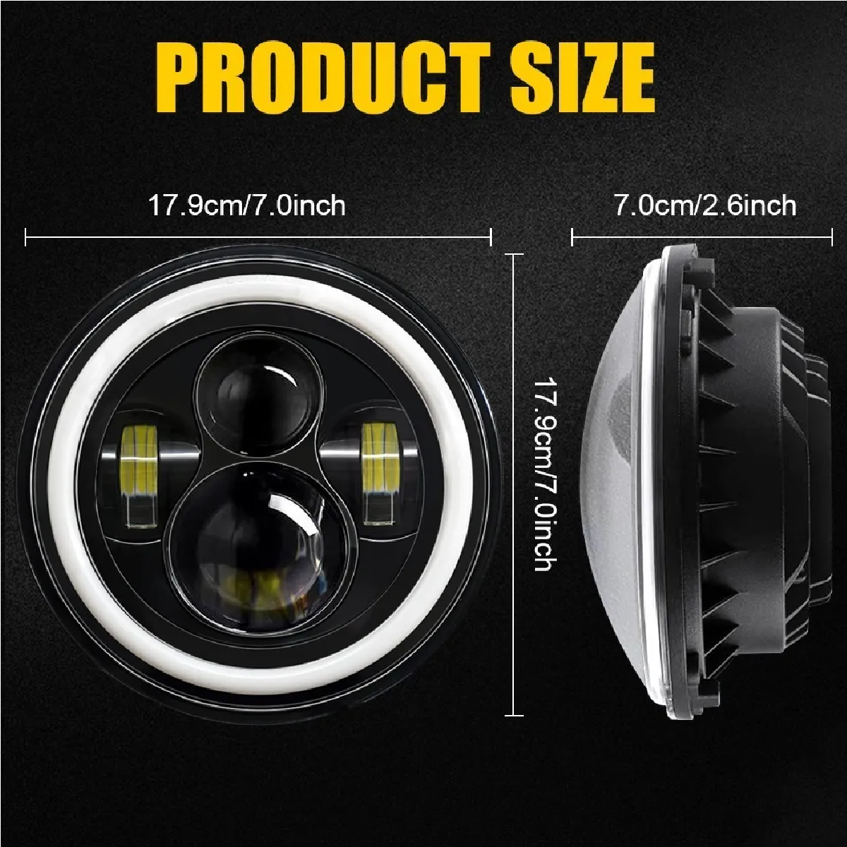 Faro Universal Motocicle 7 Pulgadas Para Harley Honda Yamaha