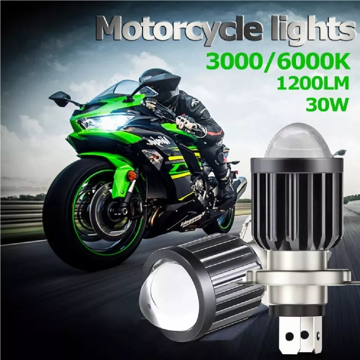 Foco Led H4 Faro Moto Lupa Blanco Amarillo Proyector