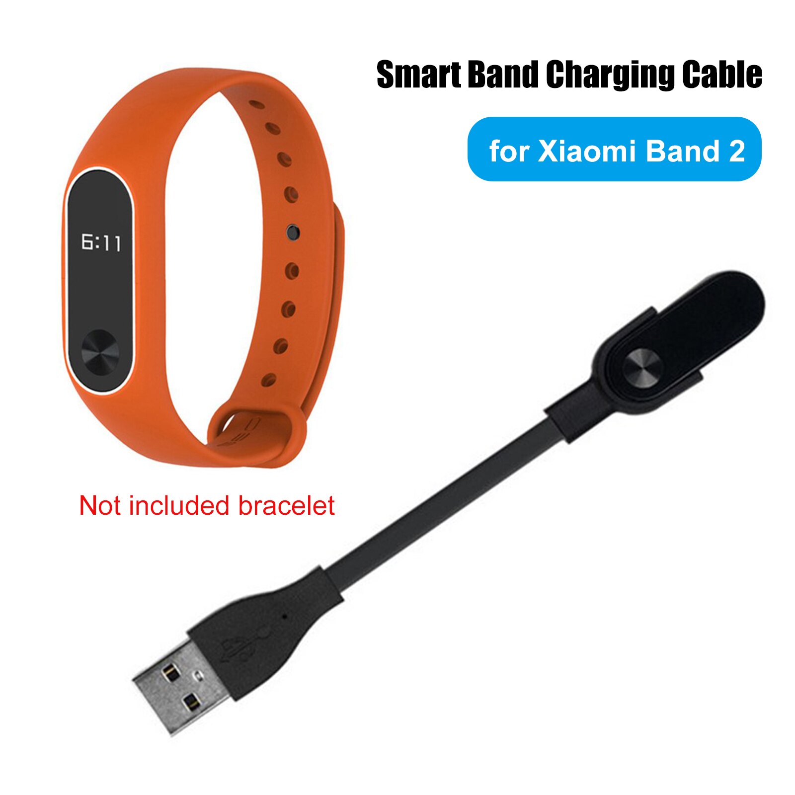 Cargador Usb Compatible Con Xiaomi Mi Band 2 Pulsera Inteligente