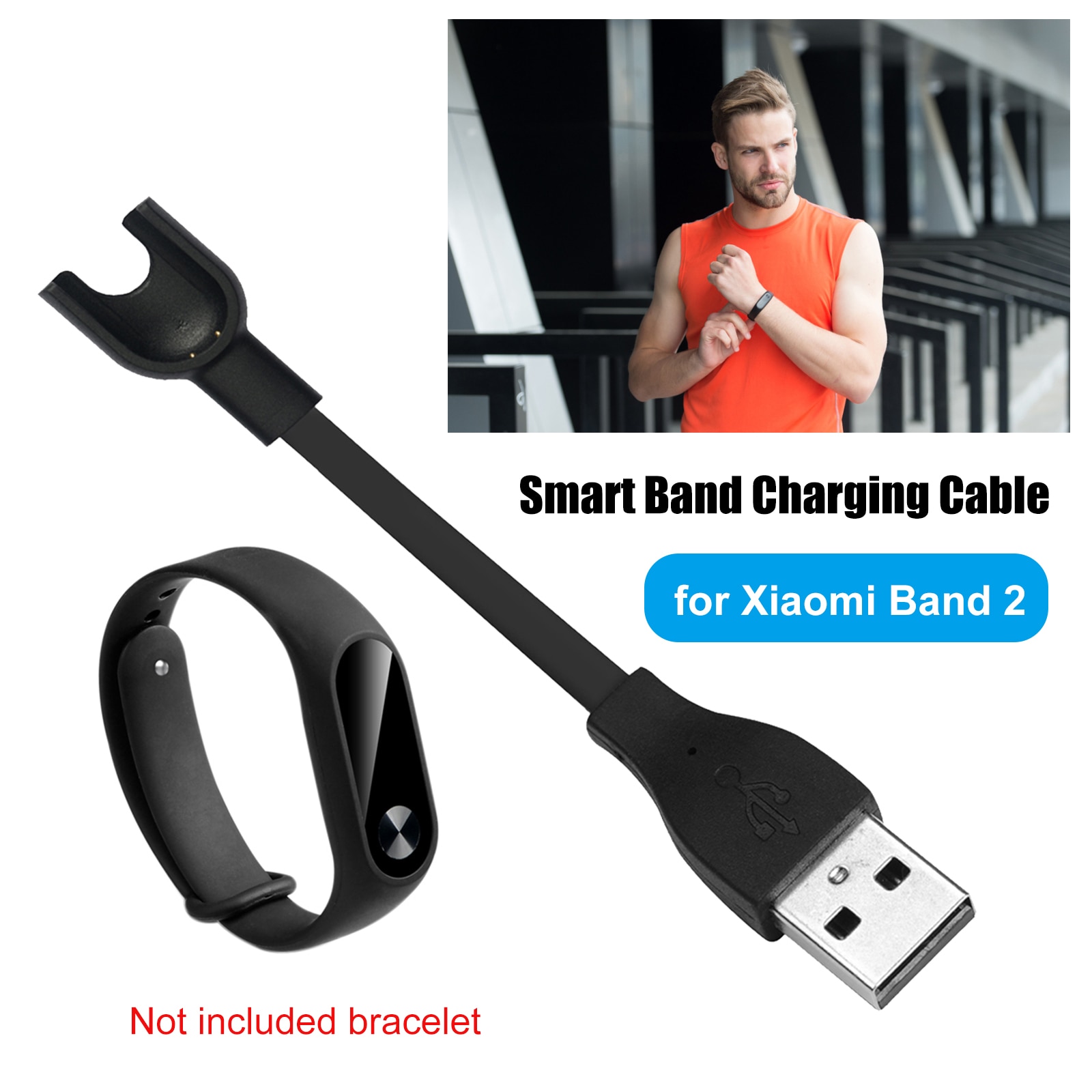 Cargador Usb Compatible Con Xiaomi Mi Band 2 Pulsera Inteligente