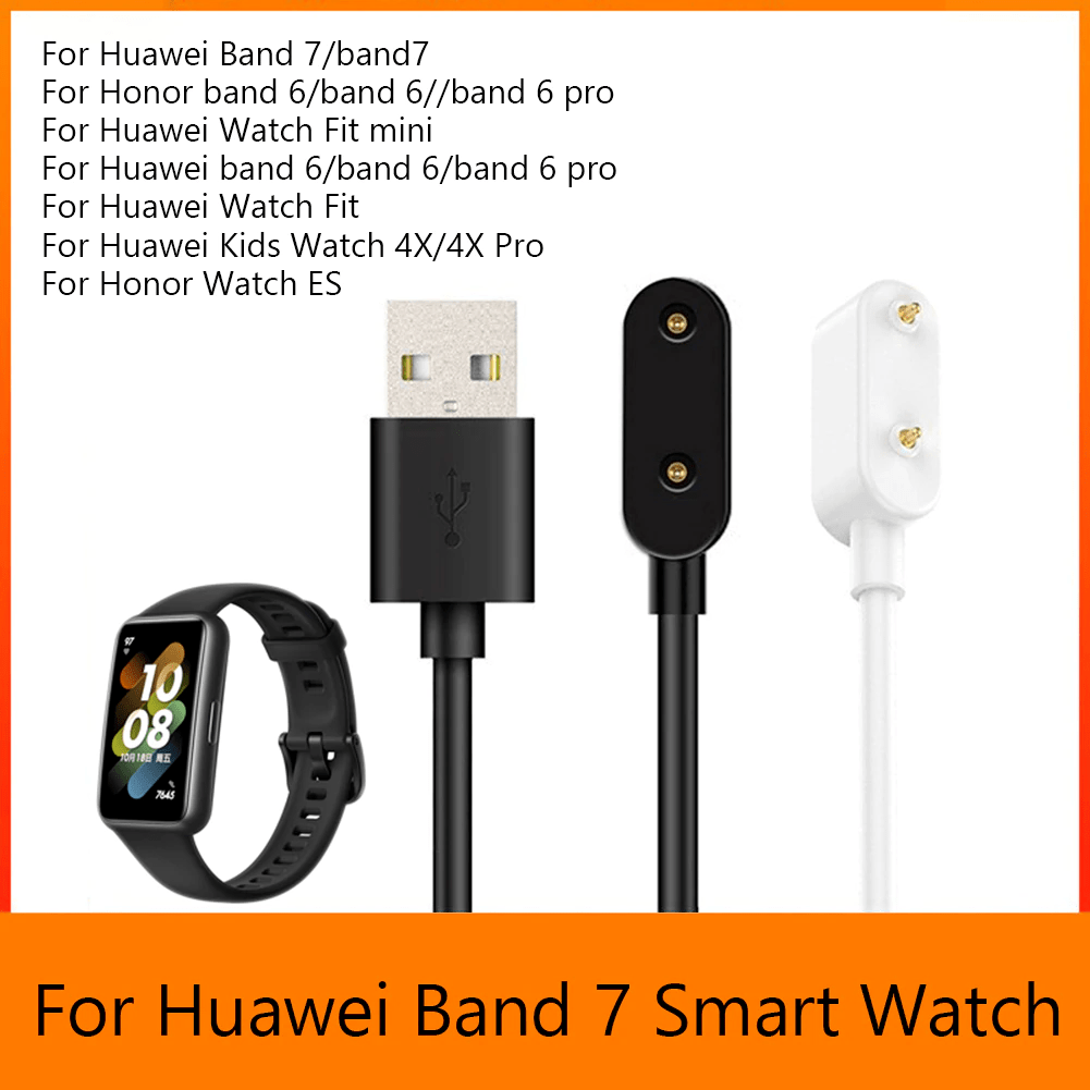 Cargador de Reloj Inteligente, Cable de Carga de Reloj Inteligente USB  Magnético, Cargador de Cable de 2 Pines Compatible con Huawei 6 7 Band 6 7  para