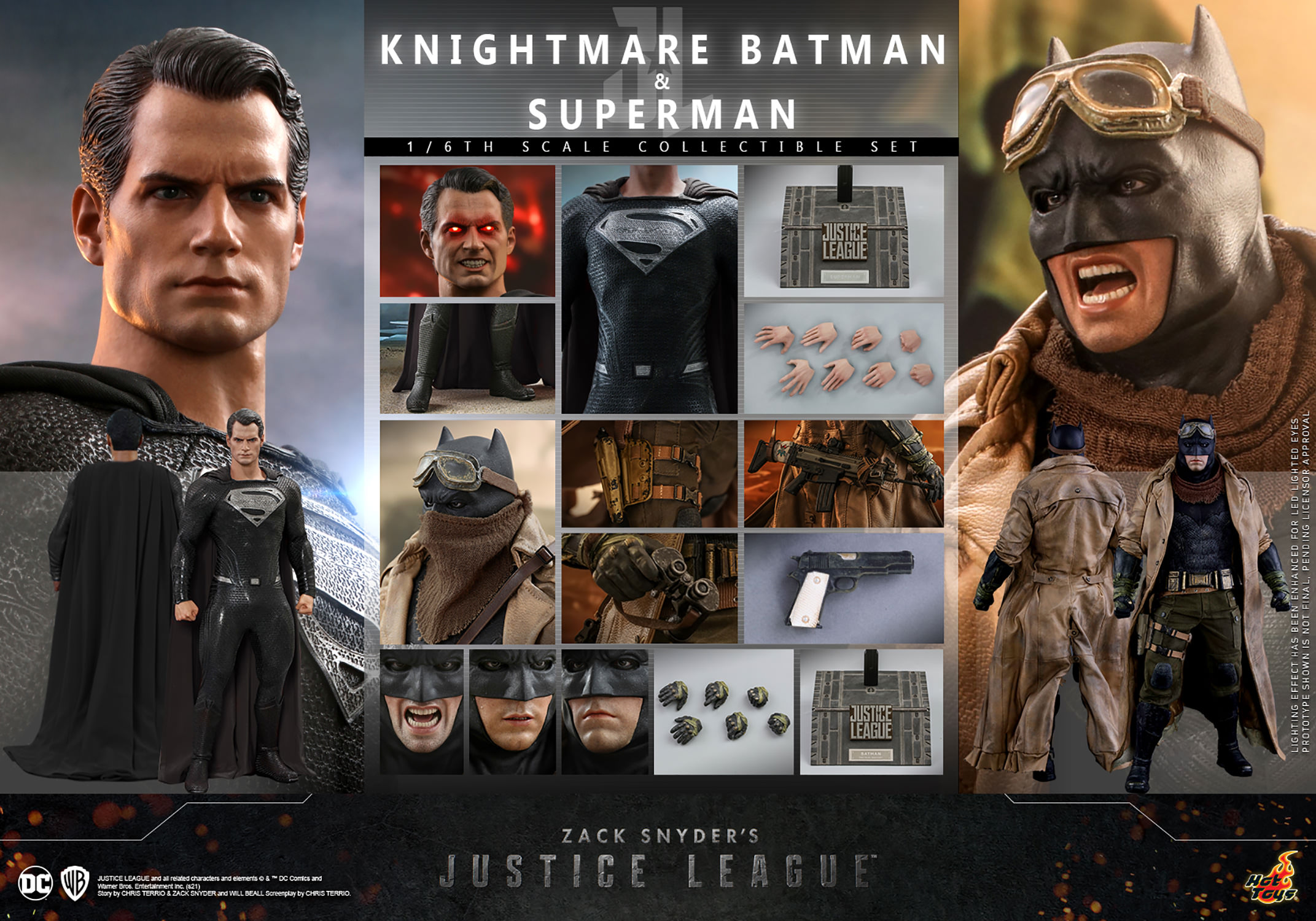 Hot Toys Batman Knightmare y Superman Set Escala 1/6