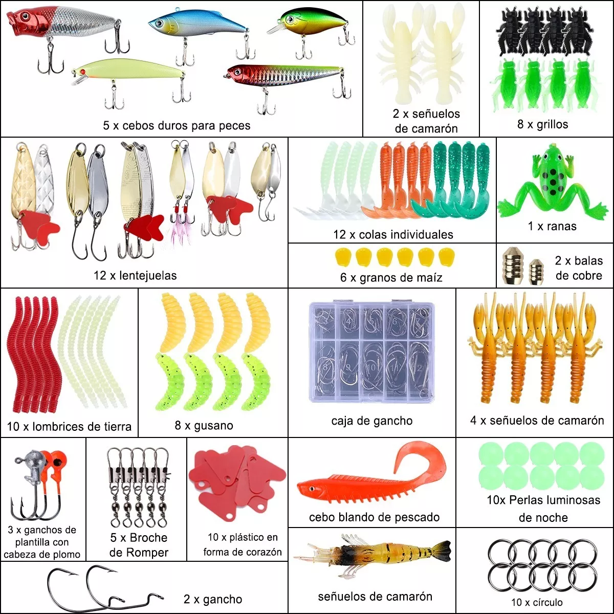Señuelos Para Pesca De Río, Kit Para 181 Pzs Señuelos Pesca
