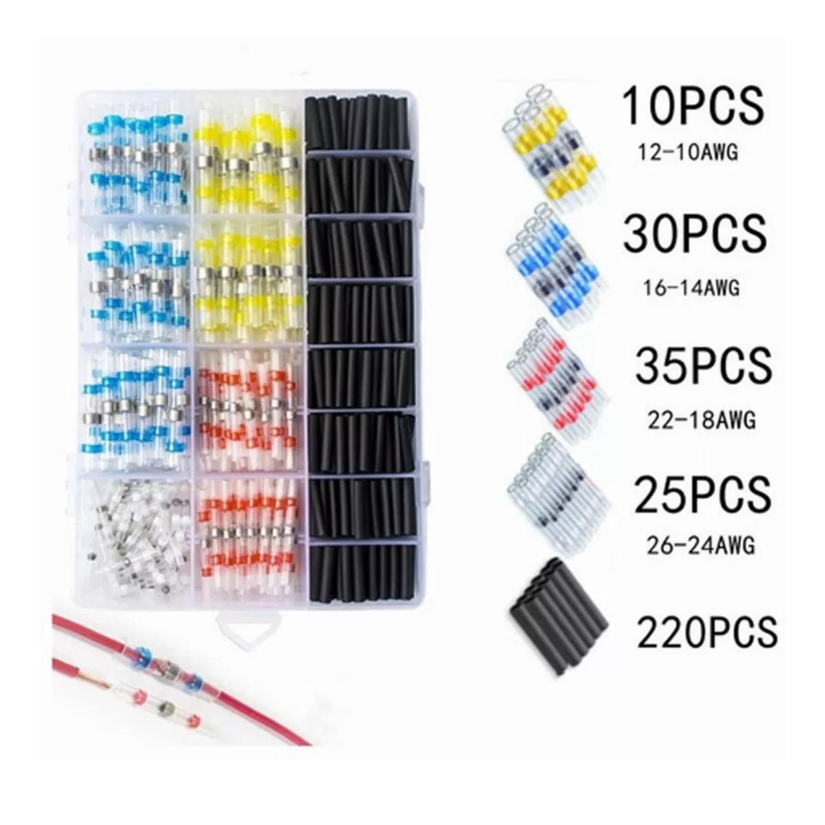 Kit 300 Terminales Aisladas Conectores Para Cable Eléctrico