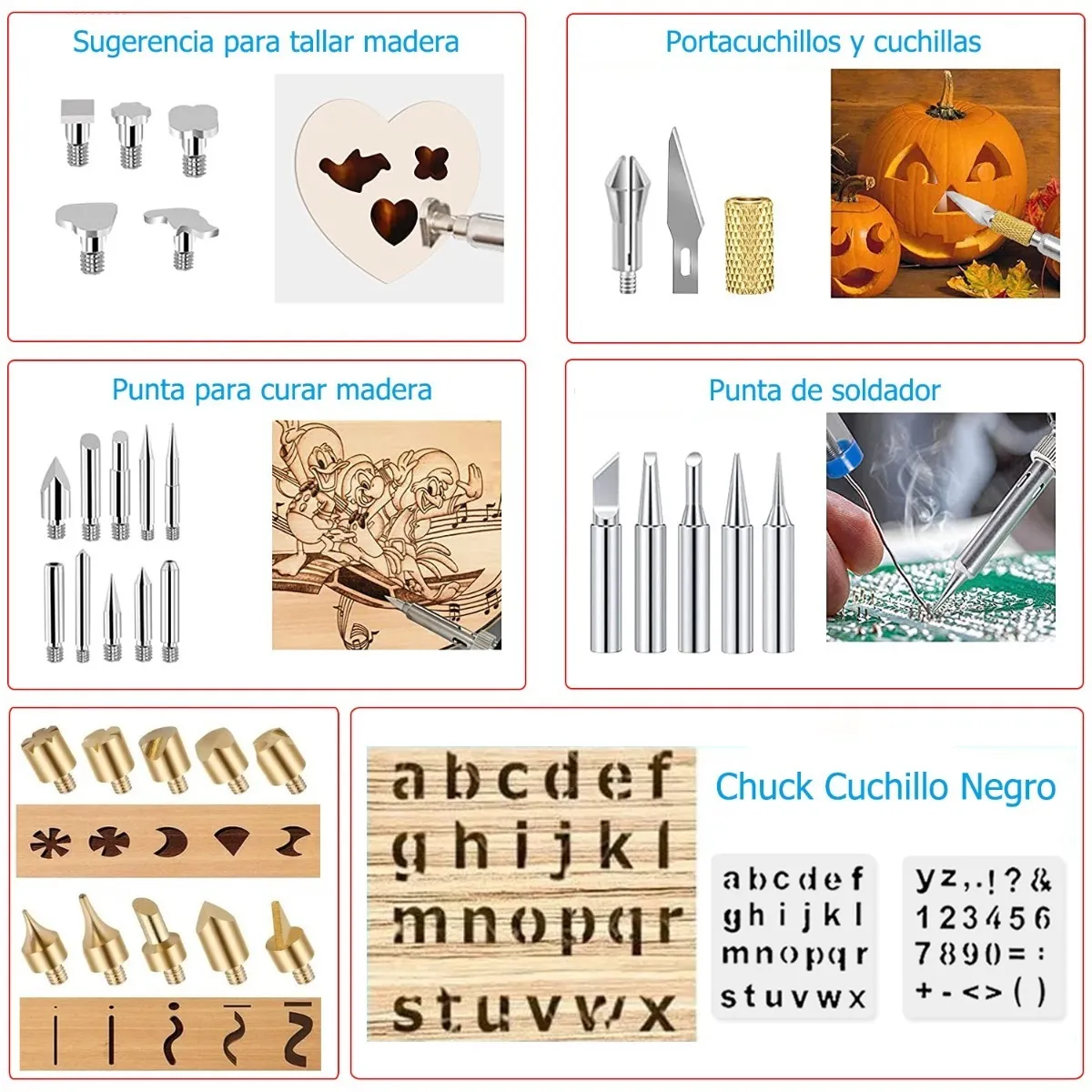 Soldador, kit de soldador, herramienta de soldadura de temperatura  ajustable de 35 W, punta de soldador de 5 piezas, con cargador de batería  de