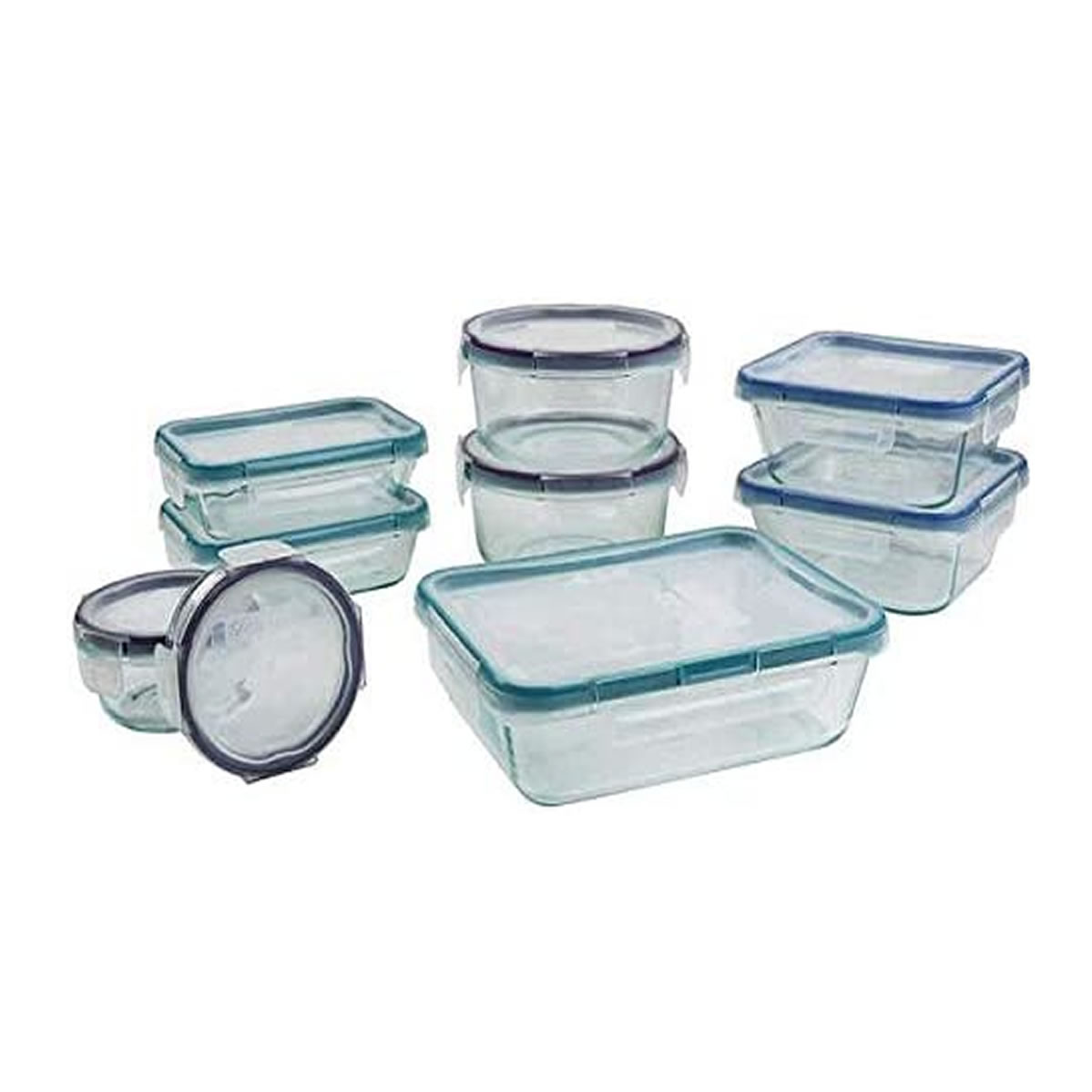 Recipientes de Vidrio con Tapa 18 pzas Snapware