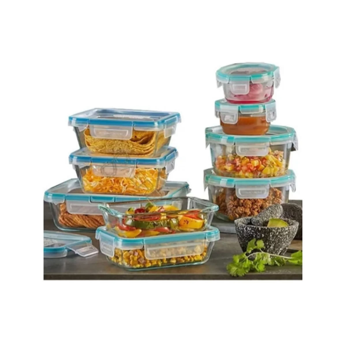 Recipientes de Vidrio con Tapa 18 pzas Snapware