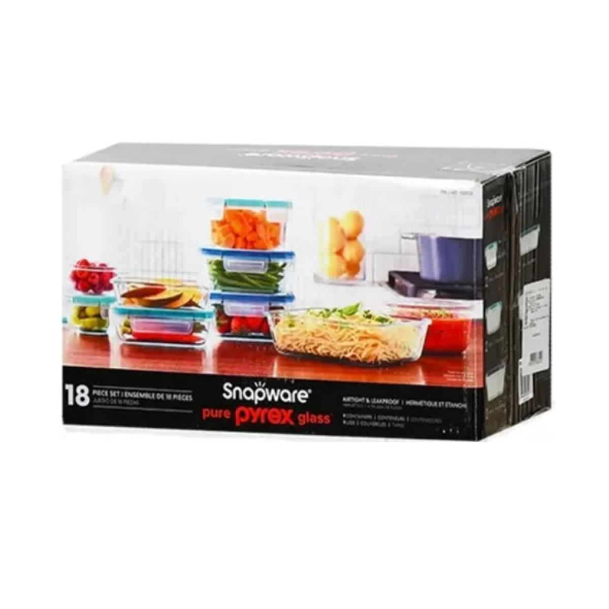 Recipientes de Vidrio con Tapa 18 pzas Snapware