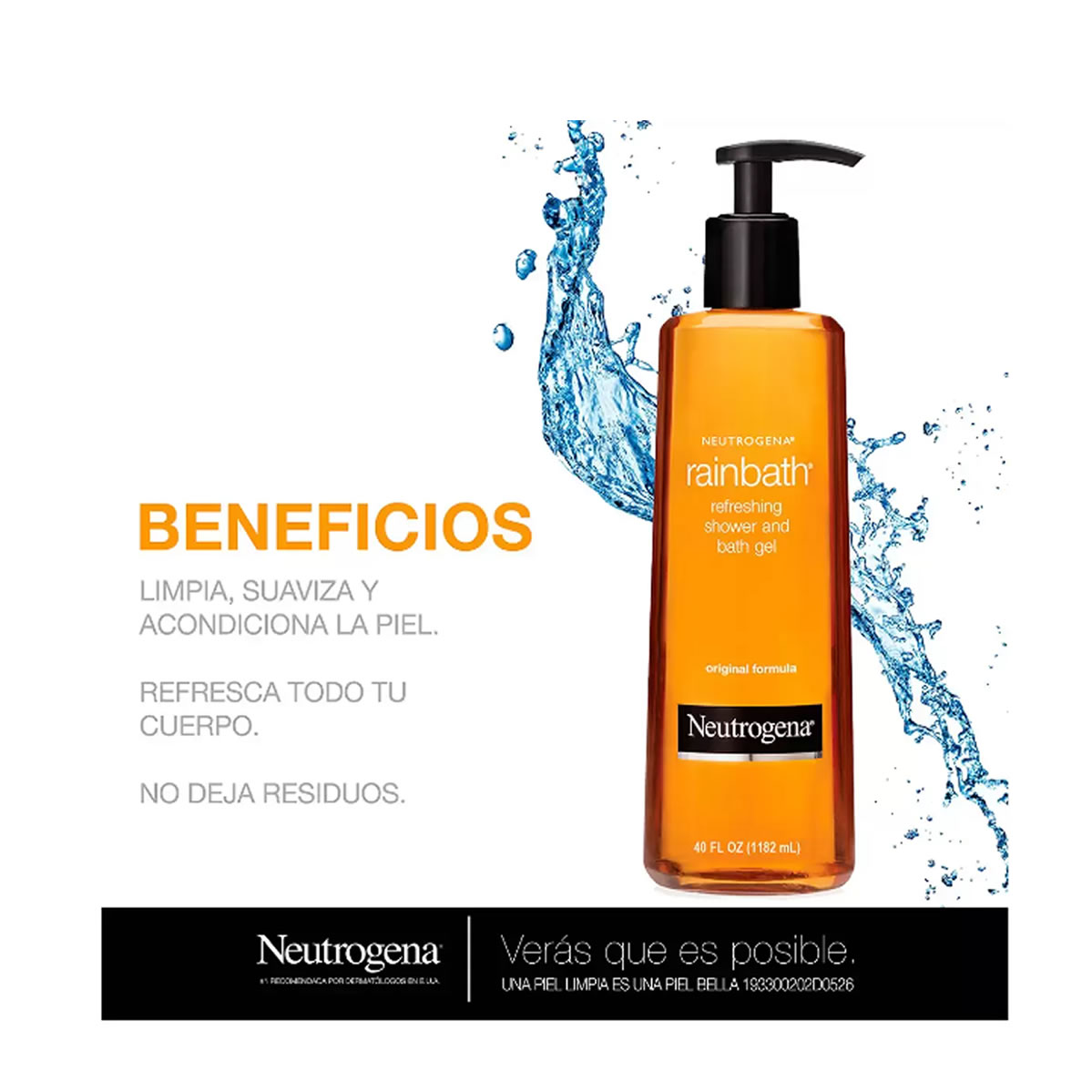 Jabón Corporal Neutrogena Rainbath Líquido De 1.18 L