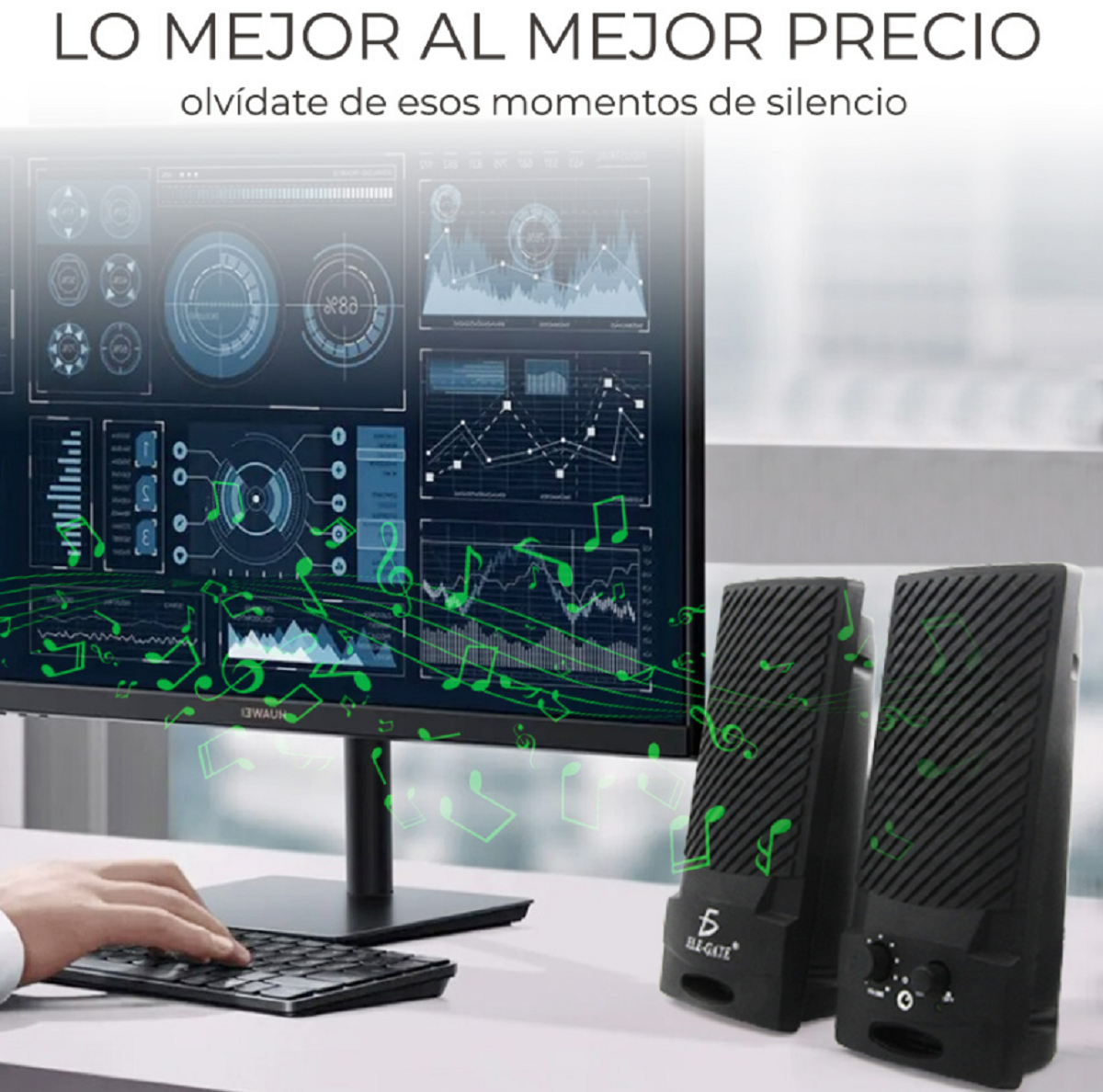 Par De Bocinas Economicas Para  Pc Y Laptop Con Usb Y 3.5 Mm