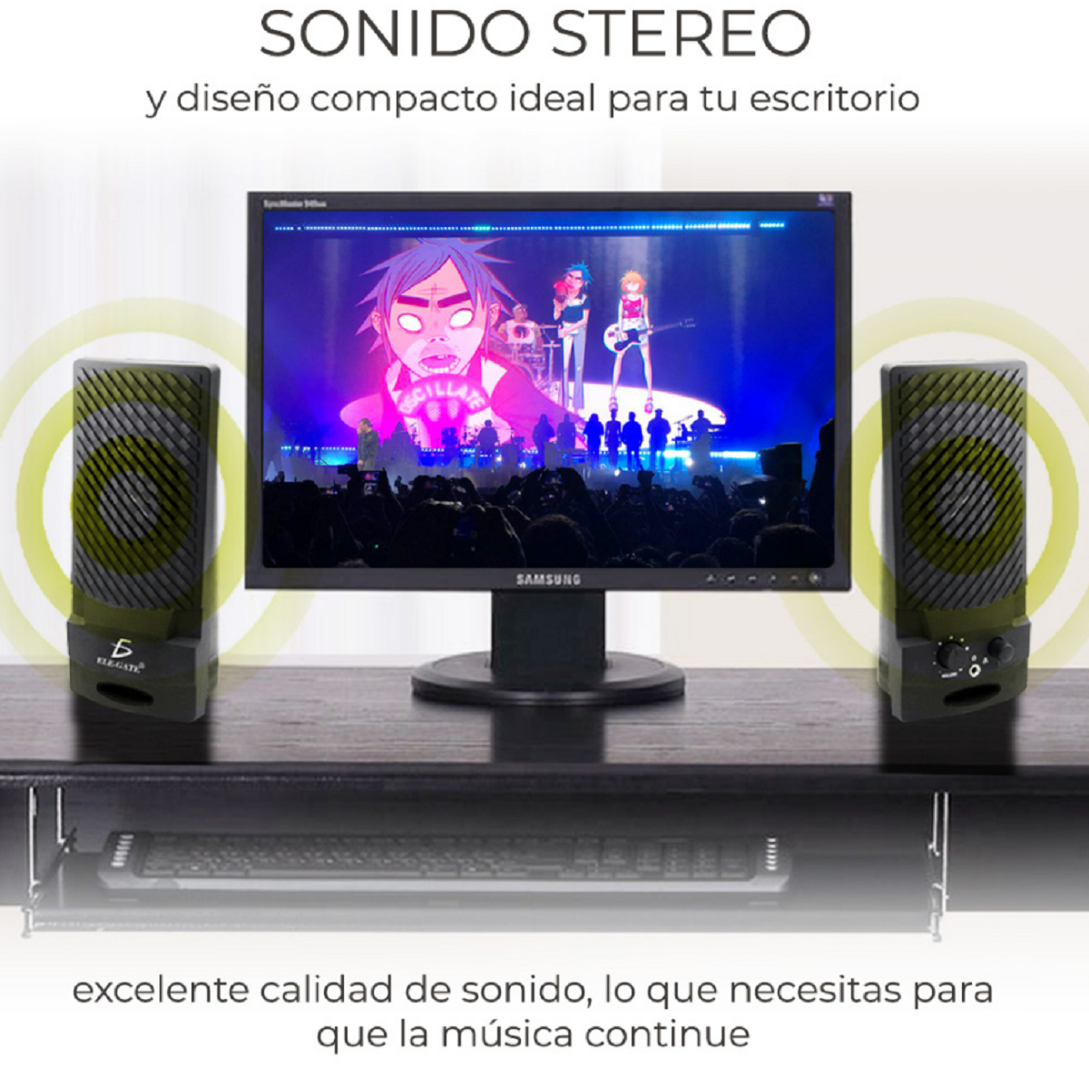 Par De Bocinas Economicas Para  Pc Y Laptop Con Usb Y 3.5 Mm