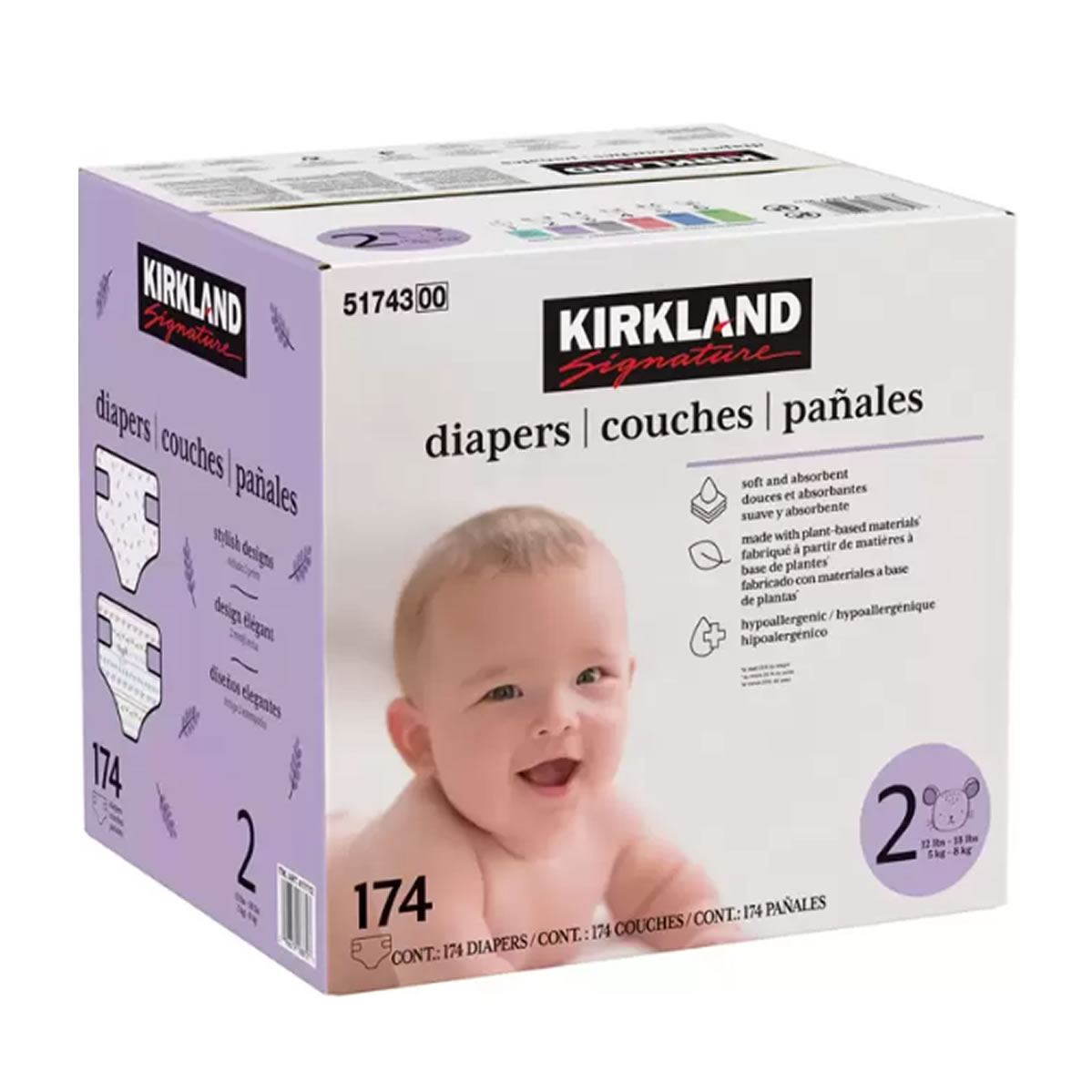 Pañales Unisex Etapa 2, Kirkland Signature, 174 piezas