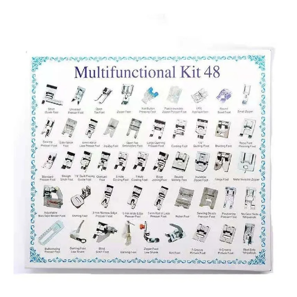 Kit 48 Pcs Profesión Prensatelas Maquinas De Coser