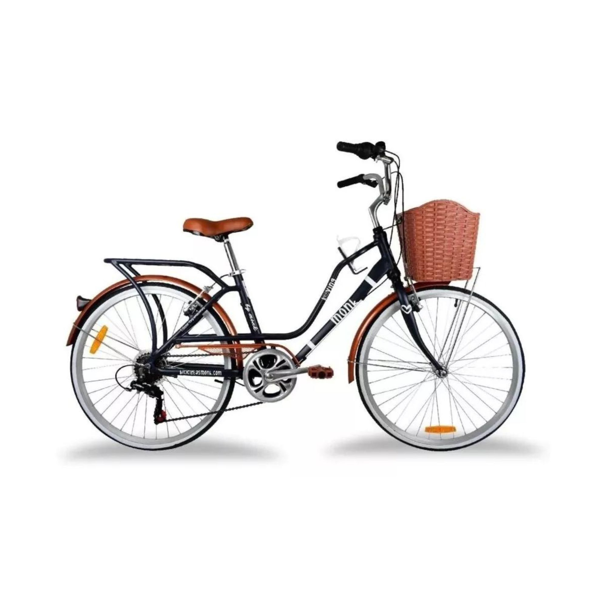 Bicicleta Urbana Vintage Aluminio R24 7v Loving Monk Negro