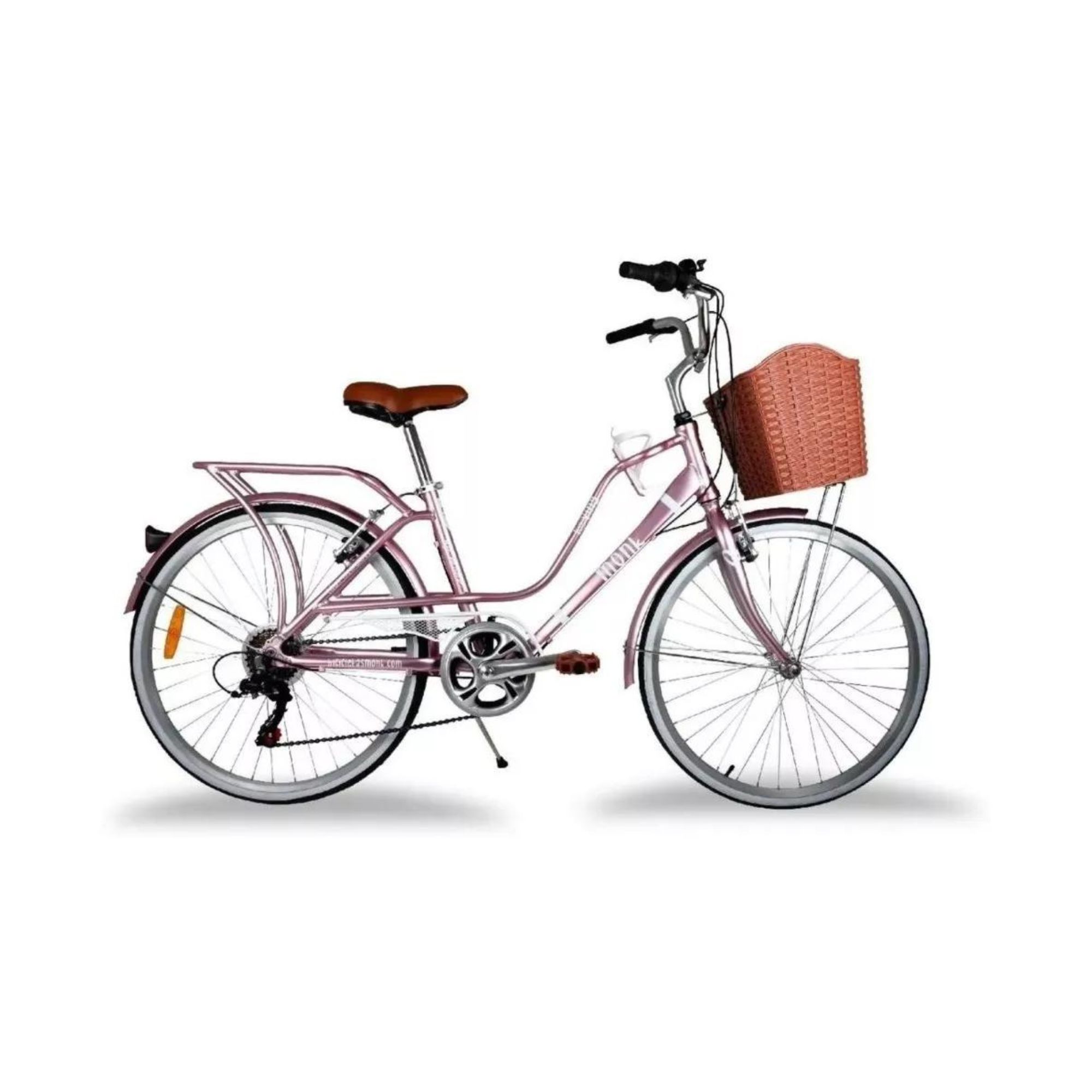 Bicicleta Urbana Vintage Aluminio R24 7v Loving Monk Rosa