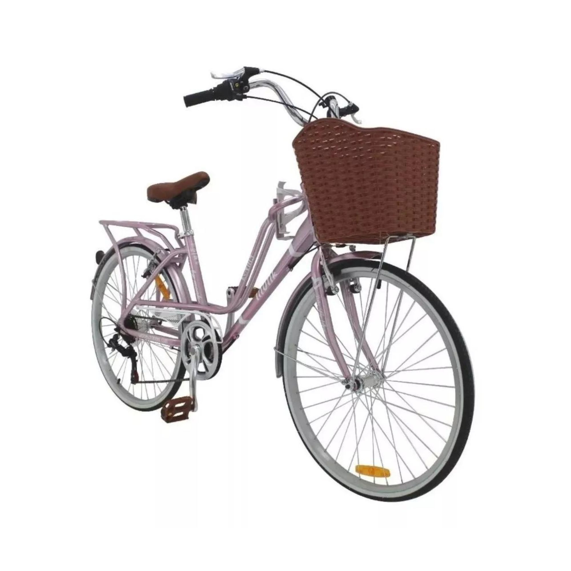 Bicicleta Urbana Vintage Aluminio R24 7v Loving Monk Rosa