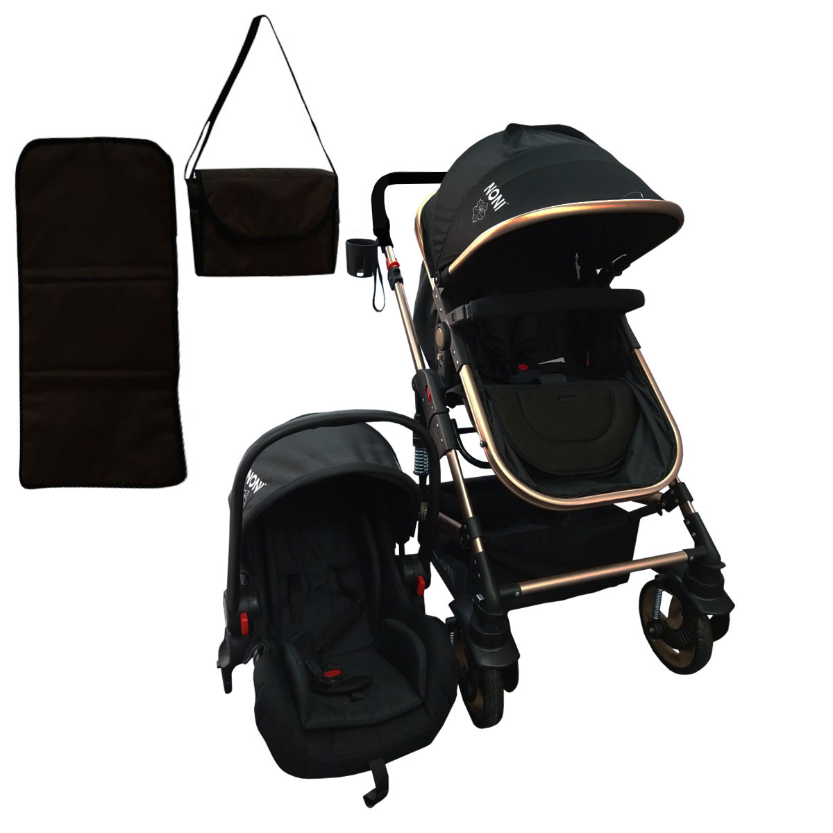 Carriola Para Bebe Angelin Noni Lujo Travel System 999-D Negro