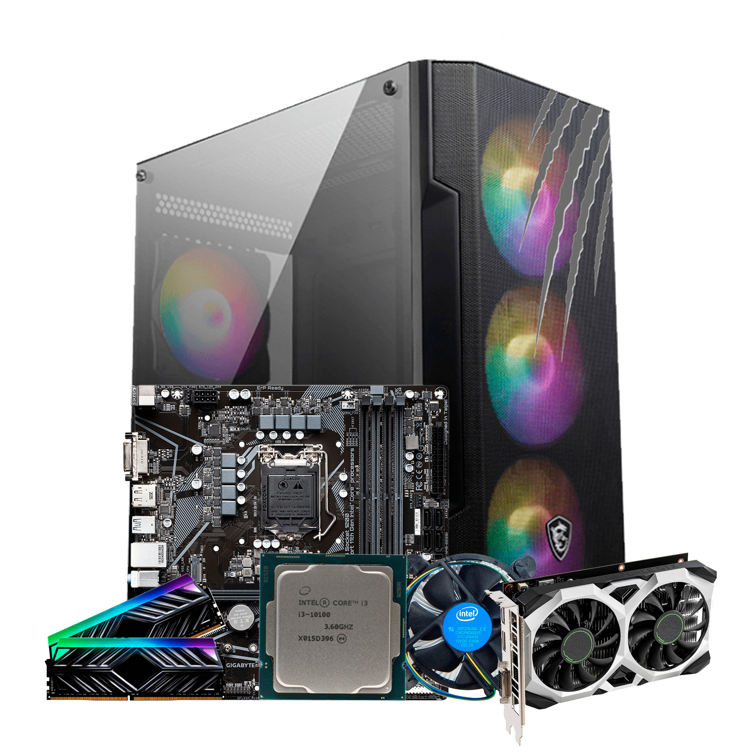 Pc Gamer Grizzly Core I3 10100 4ghz Gtx1650 16gb Ddr4 500gb