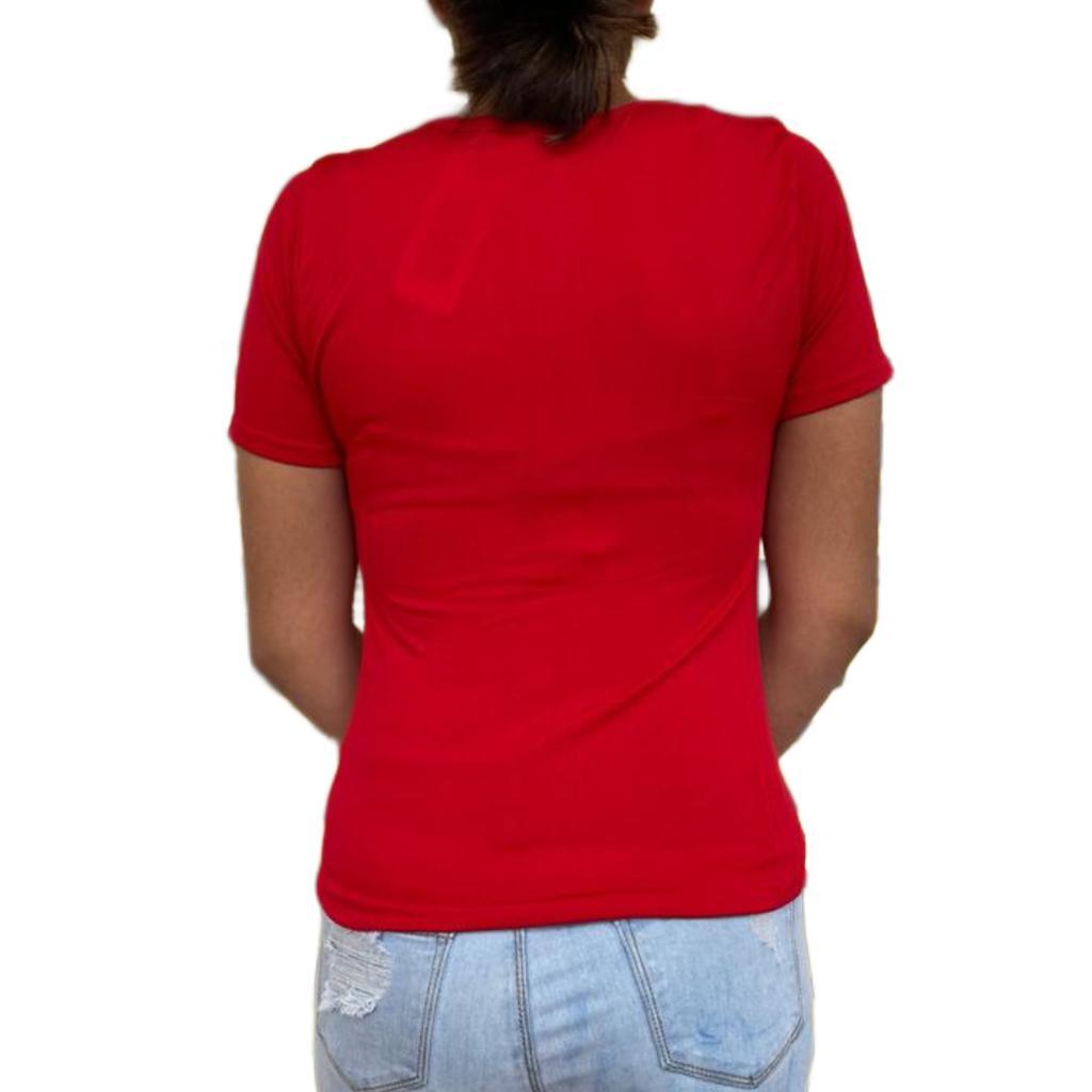 Blusa Lycra Dama Cuello Redondo Manga Corta Básica Unitalla