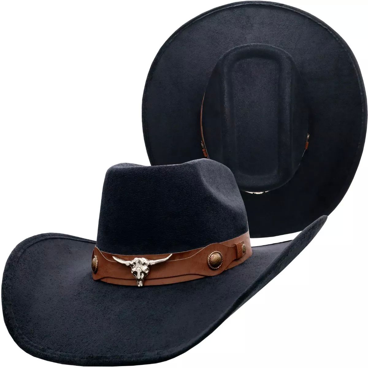 Sombrero Unisex Vaquero Texana 8 Segundos Gamuza Toquilla Taurina 134 Negro