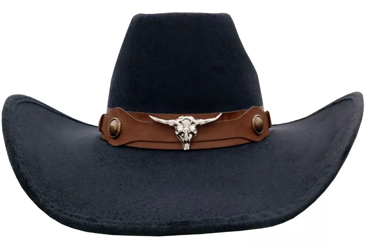 Sombrero Unisex Vaquero Texana 8 Segundos Gamuza Toquilla Taurina 134 Negro
