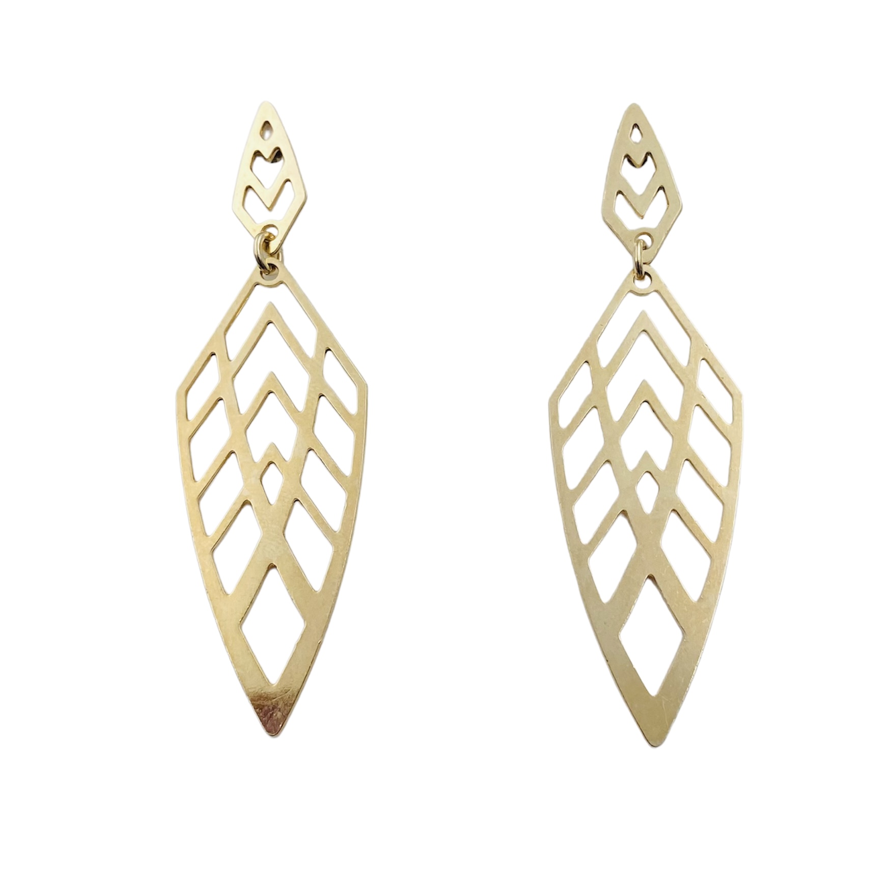Aretes Largos Modernos Bañados en oro 18K-Dorados